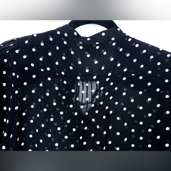 Women's Polka Dot Sheer Blouse Size Small black/white By Cotton On 3/4 Sleeve - Picture 9 of 15